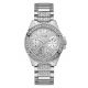 Guess Multi-function Stainless Steel watch with Stainless Steel band in Ladies Silver For Her with a 40MM case diameter and model number U1156L1